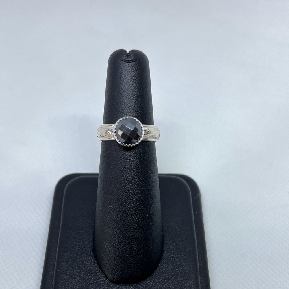 Hematite Ring Handmade (8mm faceted)